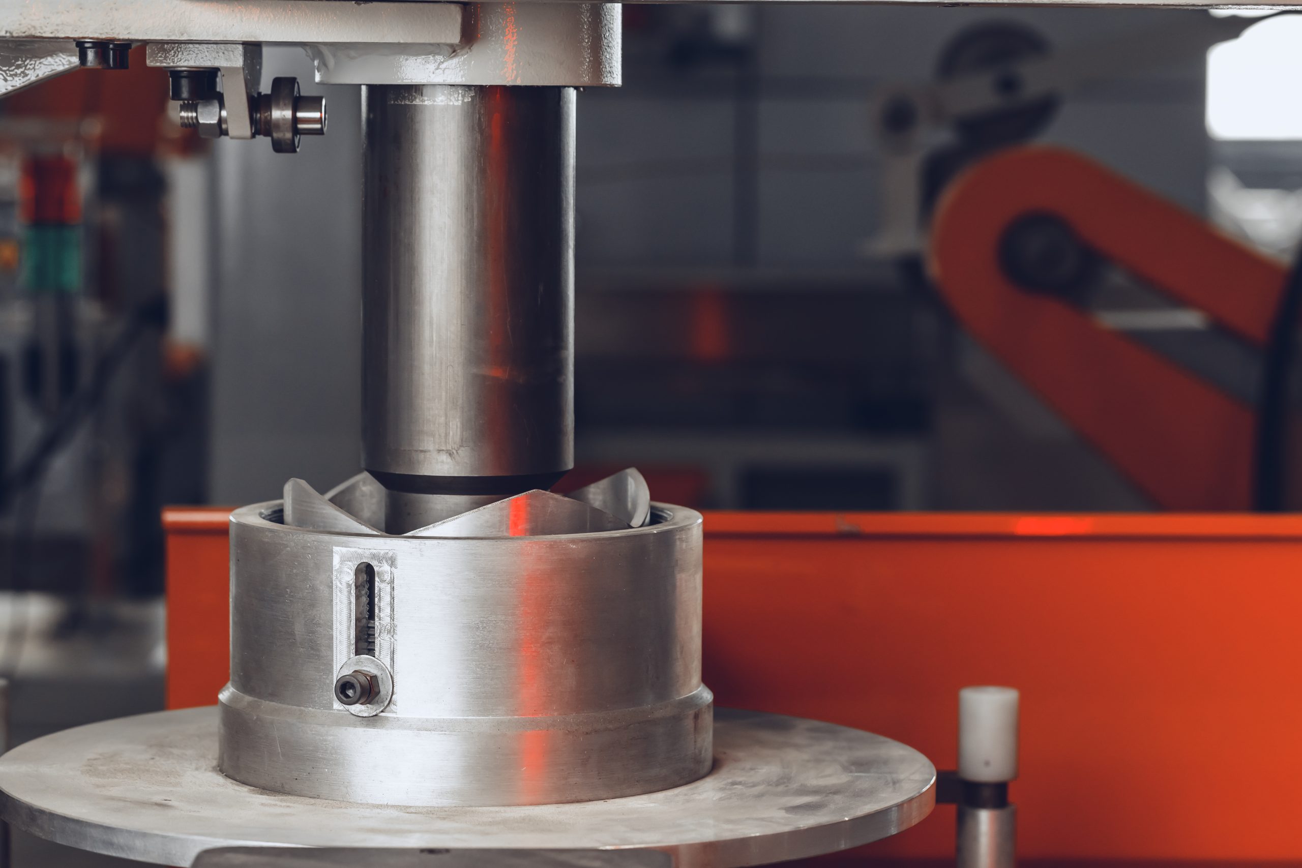 Metal production equipment at the cable plant close up